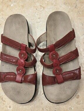 SAS Naples Red Snake Comfort Sandal MADE IN USA 7